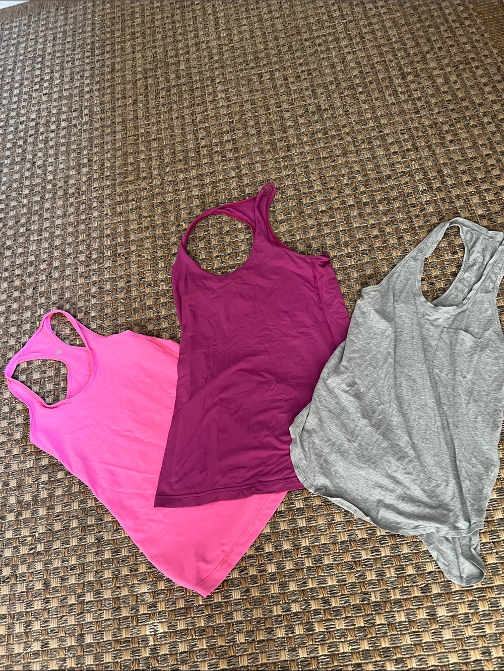Lululemon large Racerback Tank Top - Pink, Magenta, Gray